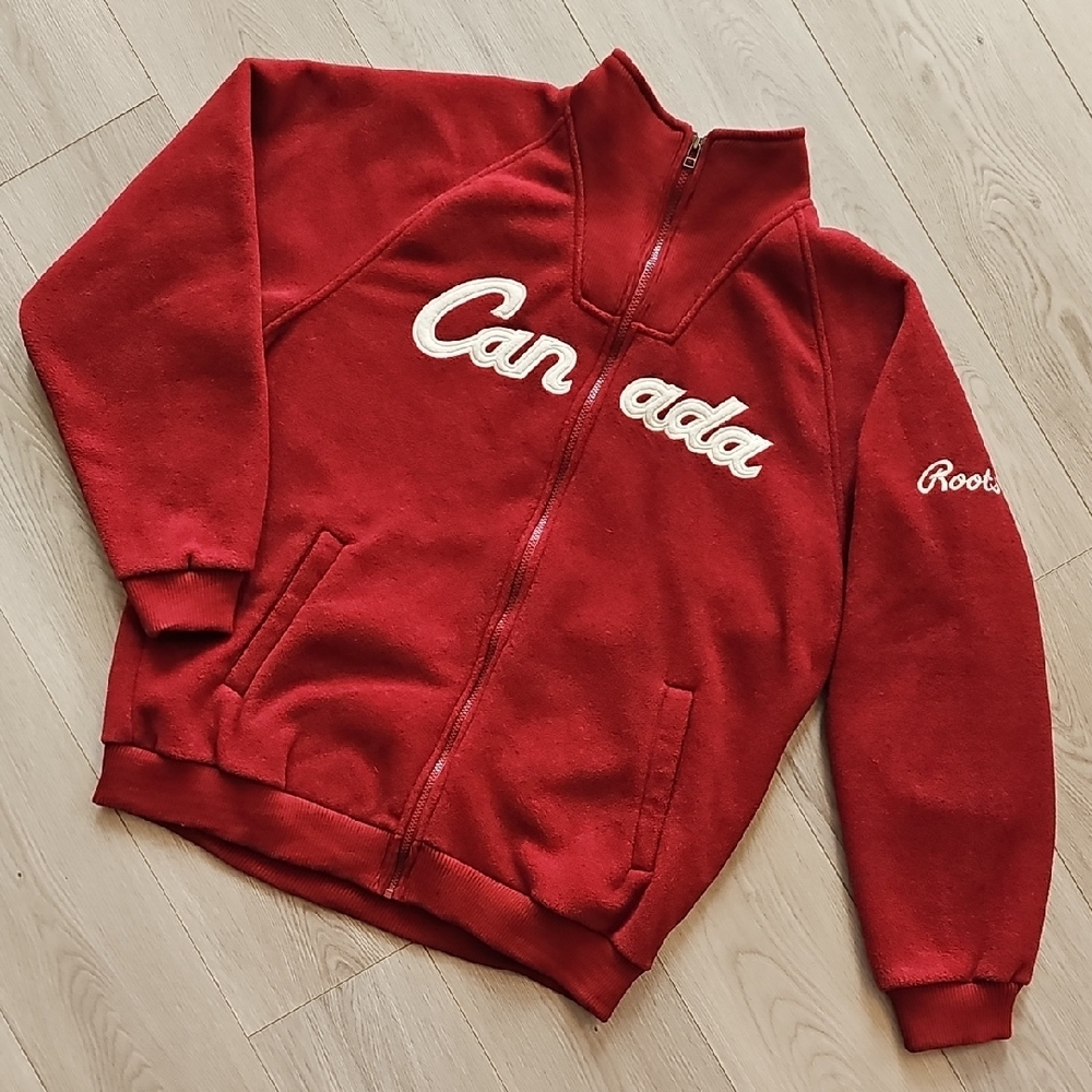Vintage 2002 Roots Team Canada Olympics Fleece Jacket,‎ Large